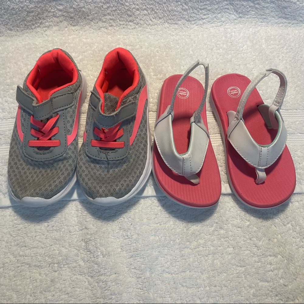 Wonder Nation Tennis Shoes and Flip Flops with Heel Strap